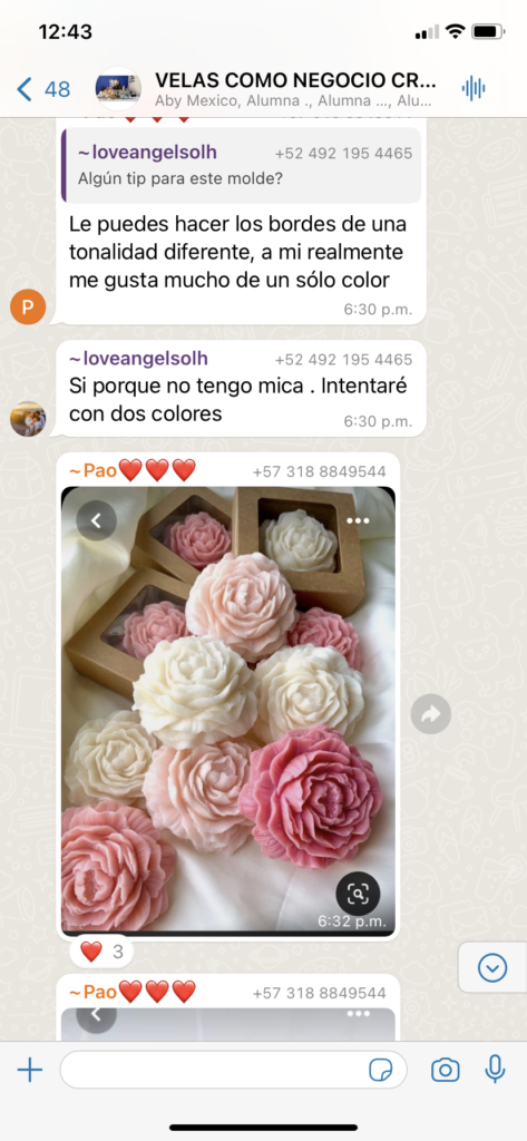 Testimonio alumna curso velas artesanales Andrea Herrera éxito ventas